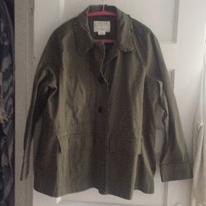 Kate Spade Khaki Jacket with Velvet Bow